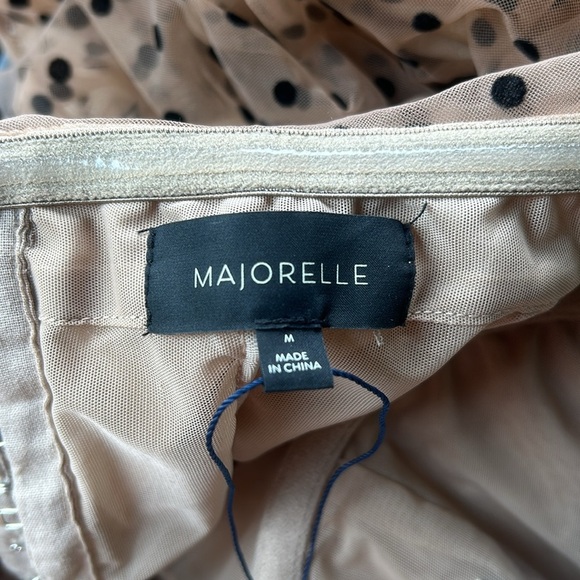 Majorelle x Revolve Secrets Dress Dark Nude Polka Dot Sheer NWT Size Medium - Picture 5 of 8